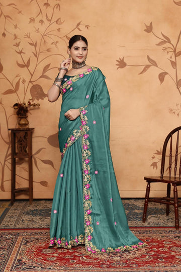Ethnic Motifs Zari Woven Design Banarasi Saree